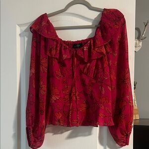 Jessica Simpson Red Floral Blouse